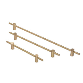 Lustre Hole Adjustable Brass Closet Bar-Brushed Brass