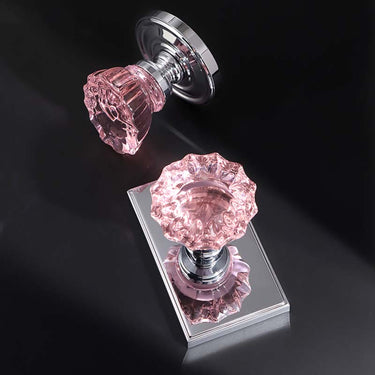 Prisma Crystal Privacy Door Handle-Rose Crystal