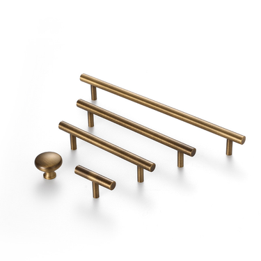 Watt  Round Bar Cabinet Handle-Antique Brass