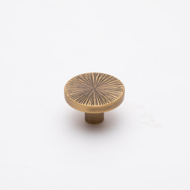 Luxo Round Cabinet Knob-Antique Brass