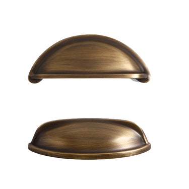 Brassy Cup Cabinet Pull-Antique Brass