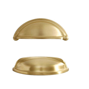 Brassy Cup Cabinet Pull-Brushed Brass