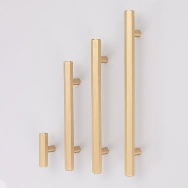 Axel Hexagon Cabinet Handle-Brushed Brass