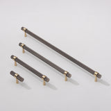 Gino Knurled Cabinet Handle-Antique Brass With Brass