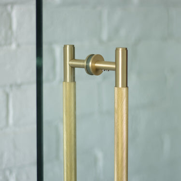 Hans Knurled Solid Brass Back to Back Door Pulls-Brushed Brass