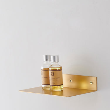 Angle Brass Floating Shelf-Brushed Brass